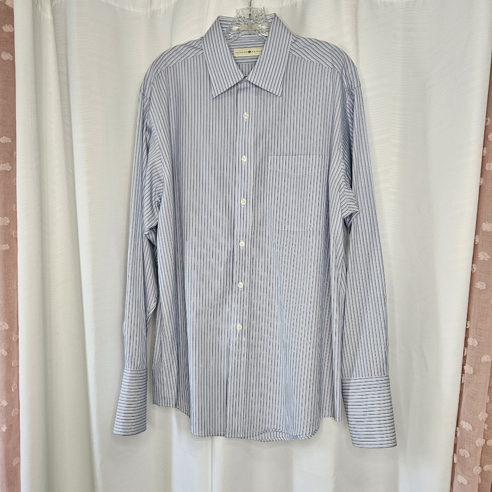 Joseph Abboud men's striped dress shirt long sleeve french cuff size 16 1/2